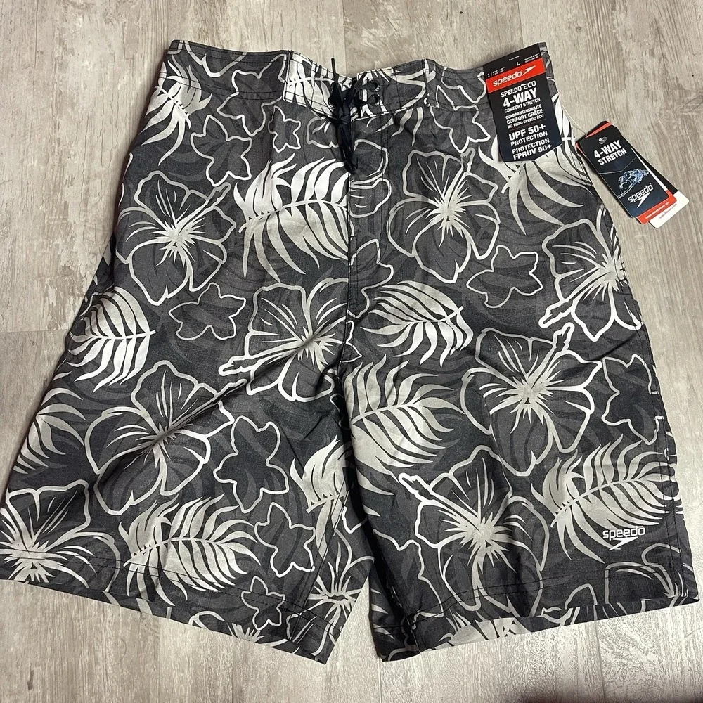 Speedo Swim trunks Size Large 4-Way Comfort Stretch UPF 50+ Z-352‎